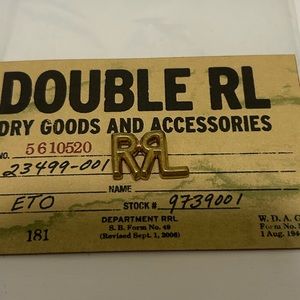 Classic RRL Double RL Logo Pin New Ralph Lauren
